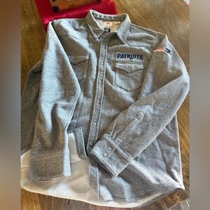 Patriots, Levis, Gray Button-Up thick Shirt